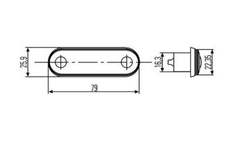 Hella Breedtelicht LED Ovaal Inbouw Wit 12/24V