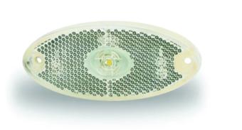 Breedtelicht ovaal opbouw LED met reflector en wit frame.  Met 20cm kabel.  Geschikt voor Knaus en LMC.