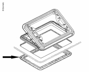 Dometic Heki 1 binnenkader compleet cremekleur