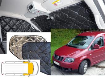 Raamisolatie Volkswagen Caddy 2004-2020 (3 delig) Black Line Uitvoering Voorzijde