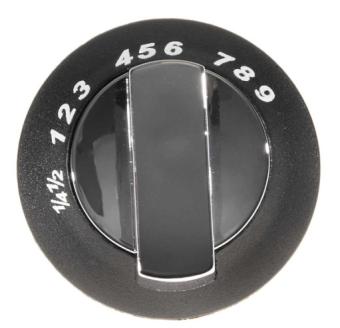 Thetford Oven knop 2-delig chroom /zwart  SSPA0927.CR