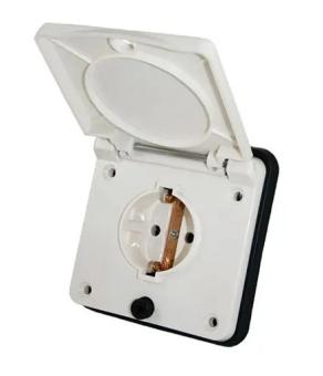 Inbouwstekkerdoos Randaarde 230V Wit