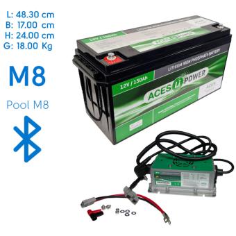 150Ah 1920Wh 12V Lithium accu + lader 20A