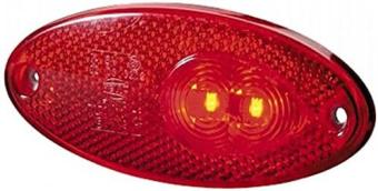 Hella Markering LED met Reflector Ovaal Opbouw Rood
