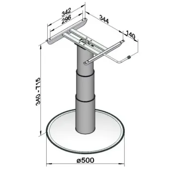 Ilse Vrijstaande Lifttafelpoot 7032 G06 34/71.5cm
