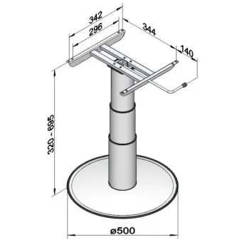 Ilse Vrijstaande Lifttafelpoot 7037 G06 32/69.5cm