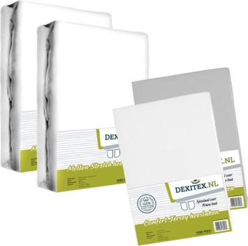 Frans Bed Hoeslaken 1 x Lichtgrijs 1 x Wit LINKS en 2 x Molton
