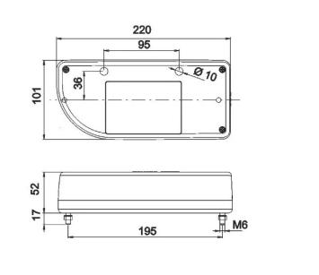 Jokon Achterlicht 821 Rem/ Knipper/ Kenteken/ Mist/ Achteruitrij/ Reflector Opbouw Links