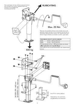 Uitdraaisteunen set Camper 290-460 mm 500 kg achterzijde