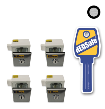 safetypack, 4x slot toegangsdeur/klep, zilver grijs
