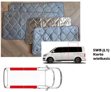 VW T5 of T6 raamisolatie woongedeelte