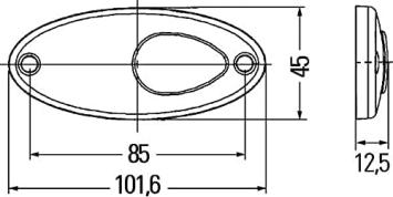 Hella Markering LED met Reflector Ovaal Opbouw Rood