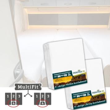 Enkele bedden Hoeslaken set 4 Delig 1x Wit en 1 Moltonset 4 delig