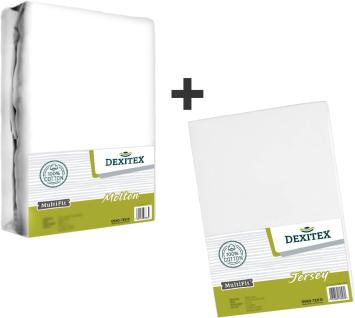 2 Delige set Queensbed, (1x) Hoeslaken Wit (1x) Molton