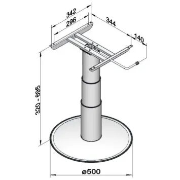 Ilse Vrijstaande Lifttafelpoot 7037 G06 32/69.5cm