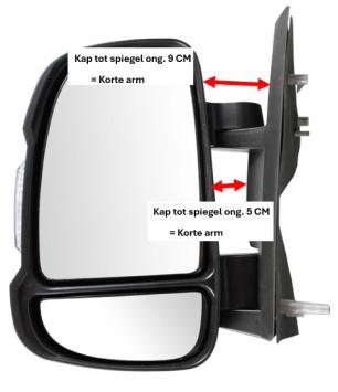 Buitenspiegel Fiat, Peugeot, Citroen, Links, Elektrisch, Verwarmd, 16W (2006-heden) KORTE ARM